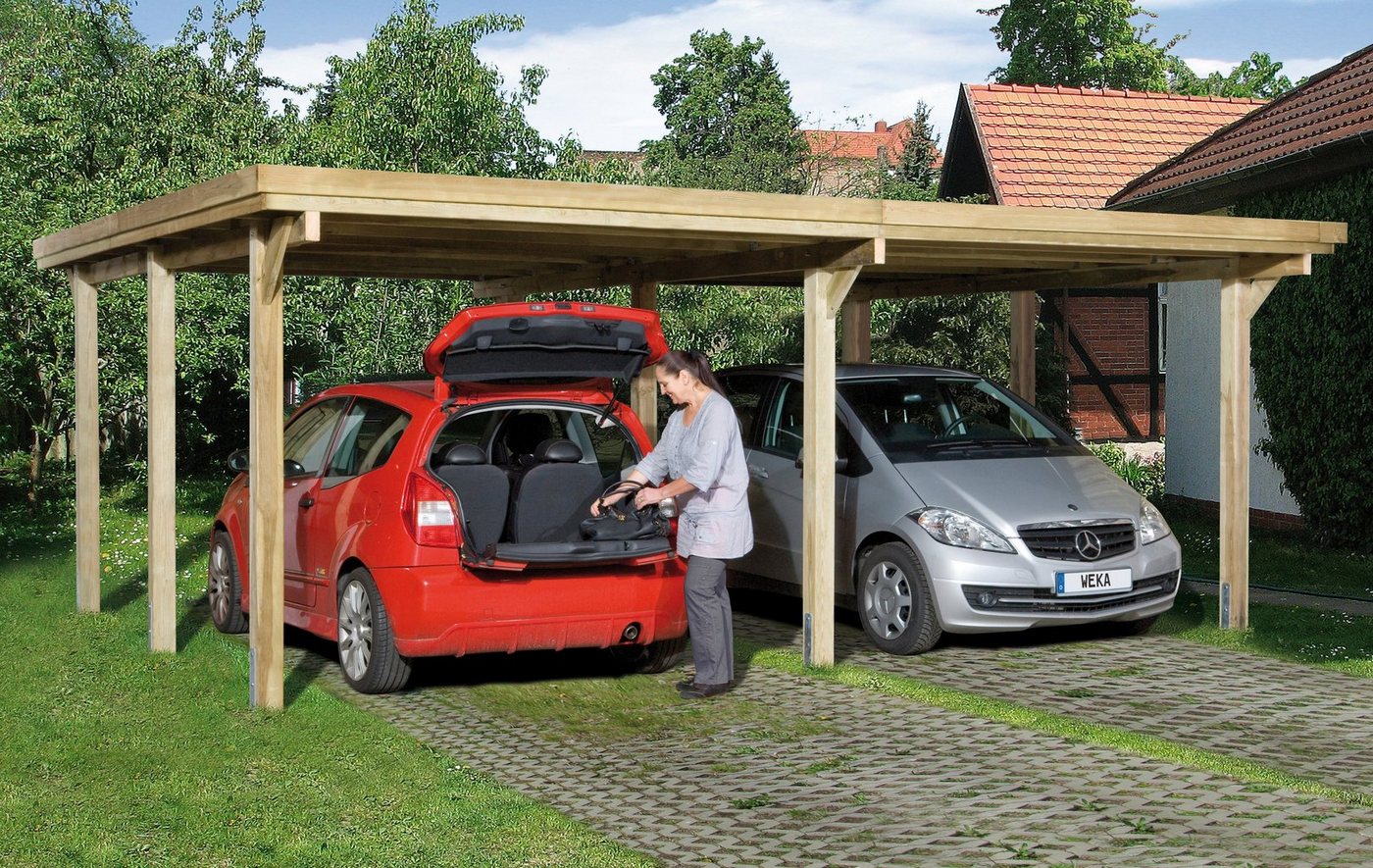 weka Doppelcarport Optima 1, BxT: 603x512 cm, 215 cm Einfahrtshöhe von weka