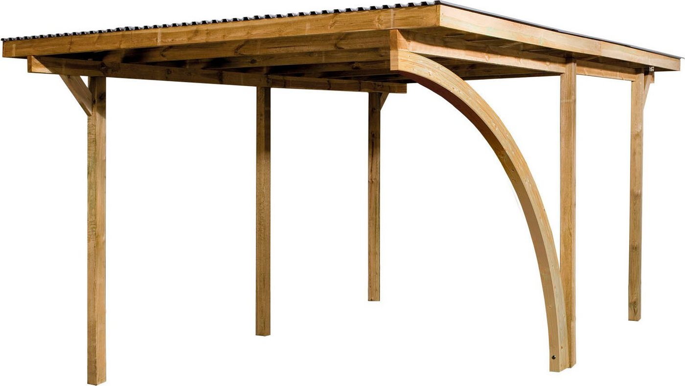 weka Einzelcarport 606 A Gr.1, BxT: 300x500 cm, 217,5 cm Einfahrtshöhe, mit Rundbogen wahlweise links- oder rechts montierbar von weka