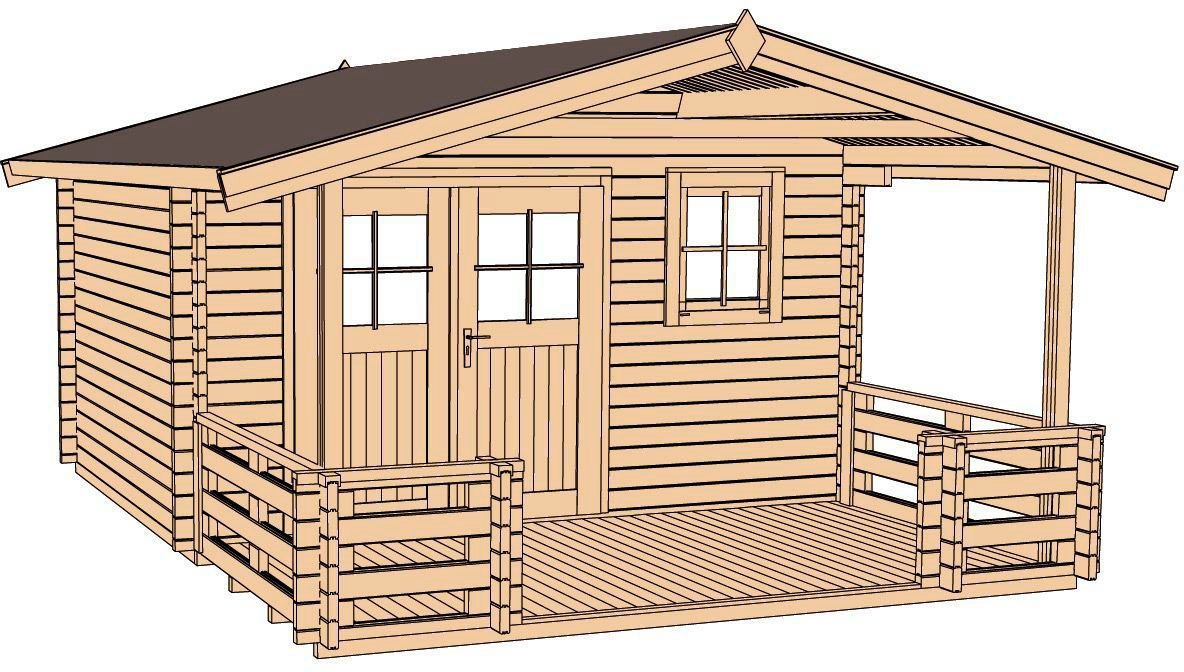 weka Gartenhaus 136 B Gr.2, 45 mm, natur, BxT: 460x594 cm von weka