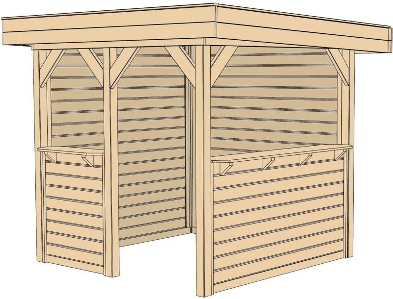 weka Gartenhaus Gartenlaube 657 Gr.1, Set inkl. 2 RW, Tresenwand und Treseneingang, BxT: 262x262 cm von weka