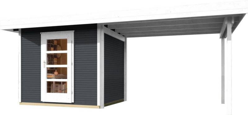 weka Gartenhaus wekaLine 172 B Gr.3, anthrazit, Anbau ca. 300 cm, BxT: 634x377 cm von weka