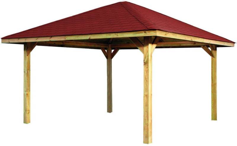 weka Pavillon Gartenoase 651 A Gr.2, inkl. roten Dachschindeln, 19 mm Massivholzdach von weka