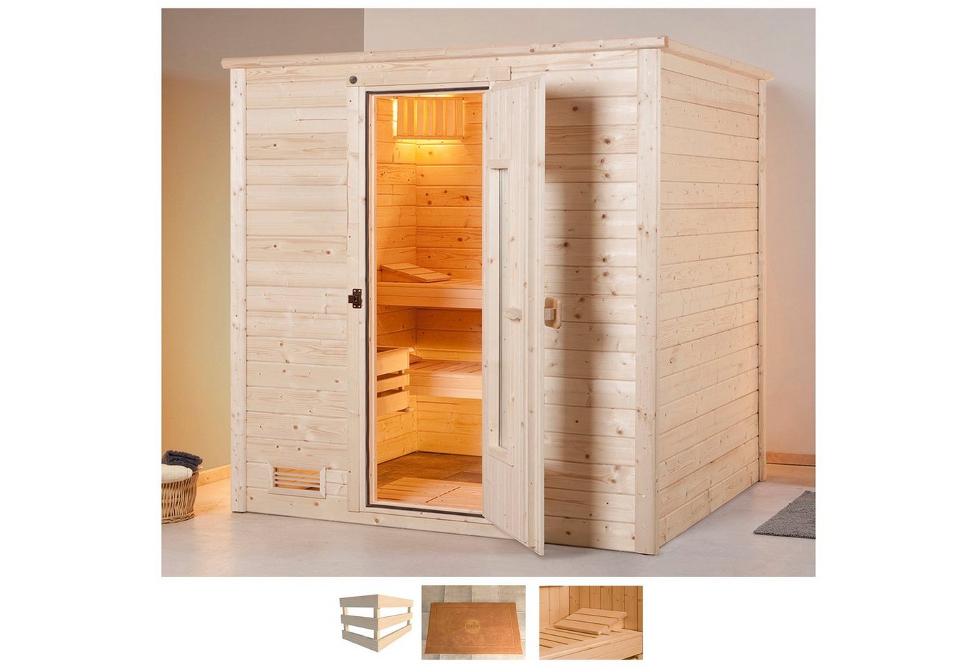 weka Sauna Bergen, BxTxH: 198 x 181 x 204 cm, 45 mm, ohne Ofen von weka