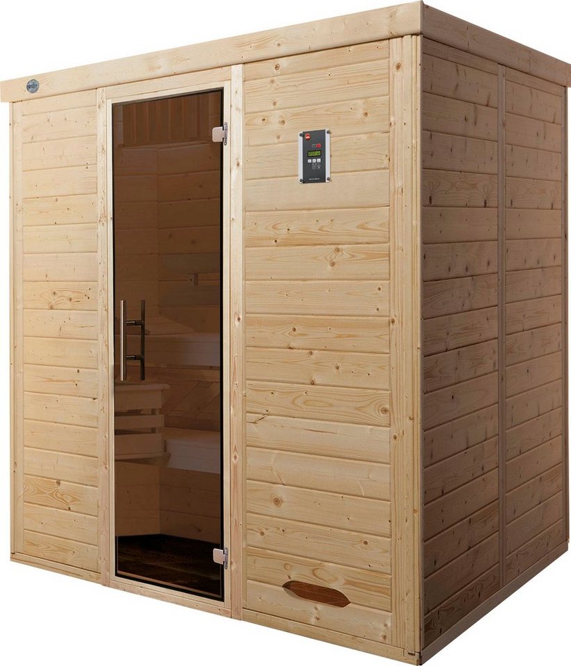 weka Sauna Kemi, BxTxH: 195 x 145 x 200 cm, 45 mm, (Set) 7,5 kW-Ofen mit digitaler Steuerung von weka