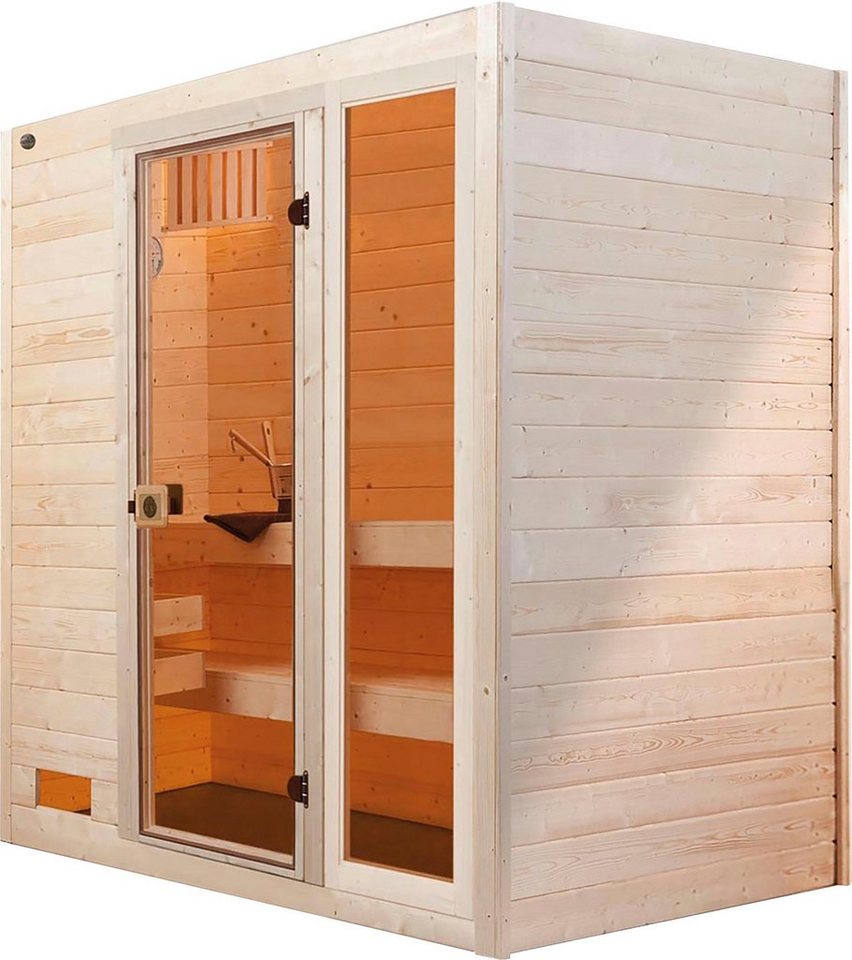 weka Sauna Valida, BxTxH: 189 x 139 x 203,5 cm, 38 mm, (Set) 7,5 kW-Ofen mit digitaler Steuerung von weka