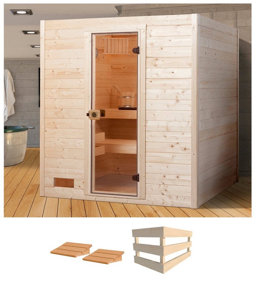 weka Sauna Valida 3, BxTxH: 189 x 189 x 203,5 cm, 38 mm, ohne Ofen von weka