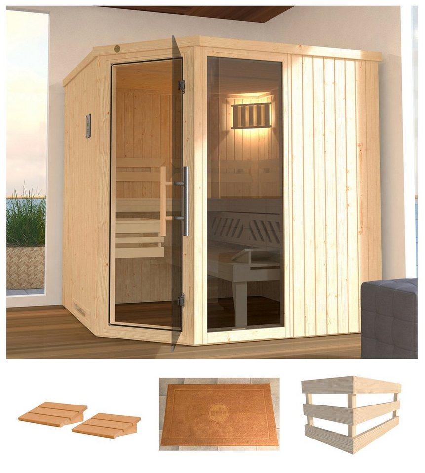 weka Sauna Varberg 3, BxTxH: 194 x 194 x 199 cm, 68 mm, ohne Ofen von weka