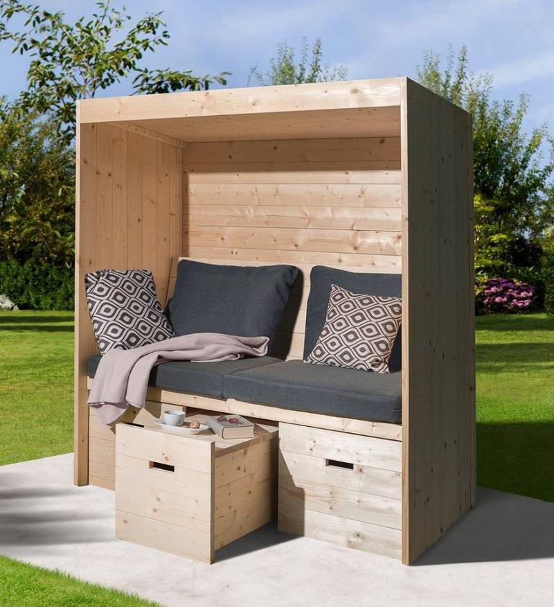 weka Sitzlaube Bozen, BxTxH: 170x85x192 cm, (Set), inkl. 6-teiliges Kissen-Set von weka