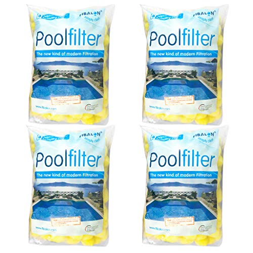 4 x FIBALON POOL - Hochwirksames Filtermaterial für Pool Sandfilteranlagen im 350g Beutel von Fibalon