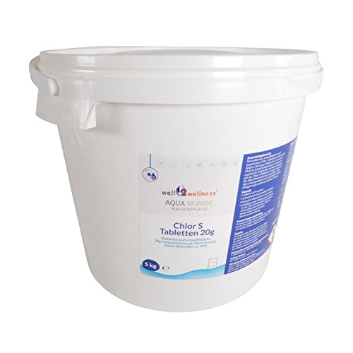 Aqua Munda Wasserpflege Premium Pool Chlortabletten 20g schnelllöslich 5kg von well2wellness