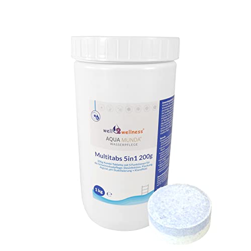 Aqua Munda Wasserpflege Premium Pool Multitabs 5in1 200g 1kg von well2wellness
