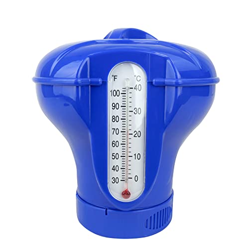 well2wellness® Chlor Dosierschwimmer großer Chlordosierer inkl. Thermometer für 200g Chlortabletten von well2wellness