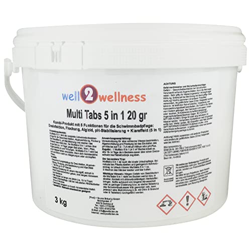 Chlor Mini Multitabs 5 in 1 / kleine Multitabs 20g mit 5 Funktionen - 3,0 kg von well2wellness