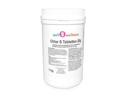 Chlor S Tabletten - schnell lösliche Chlortabletten 20g / Chlortabs 20g, 1,0 kg von well2wellness