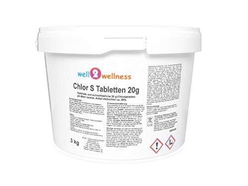 Chlor S Tabletten - schnell lösliche Chlortabletten 20g / Chlortabs 20g, 3,0 kg von well2wellness