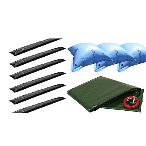 Pool Überwinterungsset Mega 5 für Rechteckbecken 800 x 400cm mit Winterabdeckplane 180g/m², 4 Luftkissen mit patentiertem Sicherheitsventil und 12 Beschwerungsschläuchen mit je 197cm Länge von well2wellness