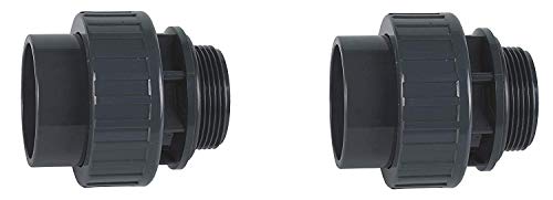 well2wellness® PVC 3/3 Verschraubung mit O-Ring - Klebeanschluss x Außengewinde - 50 x 1"1/2 (200147) - 2 Stück von well2wellness