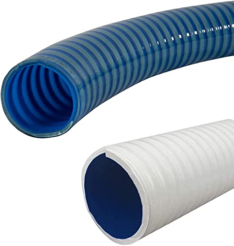 well2wellness® PVC Flexschlauch 50mm / PVC Klebeschlauch 50mm 'Anti-Chlor BLUE' für Pool und Teich | 10 Meter | Chlorbeständig | Flexibel Teilbar | Robust | Vielseitig Einsetzbar | Formstabil von well2wellness