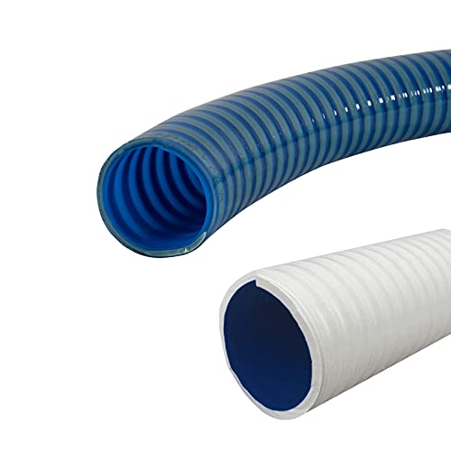 well2wellness® PVC Flexschlauch 50mm / PVC Klebeschlauch 50mm 'Anti-Chlor BLUE' für Pool und Teich | 5 Meter | Chlorbeständig | Flexibel Teilbar | Robust | Vielseitig Einsetzbar | Formstabil von well2wellness