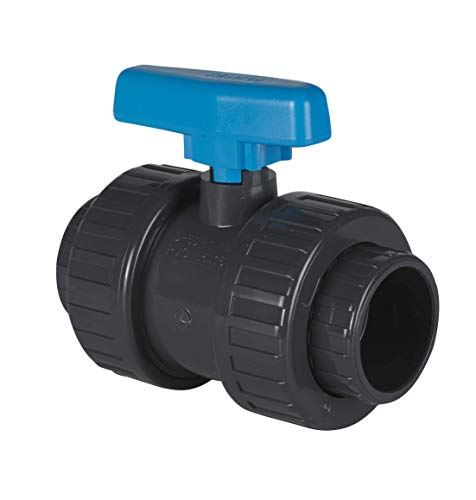 well2wellness® PVC-Kugelhahn mit 2-Wege Klebeanschluss 63mm - blauer Griff (200007) von well2wellness