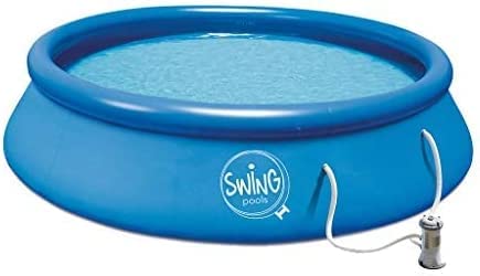 well2wellness® Quick-Up Pool Aufstellbecken Swing Ø 366 x 84cm blau inkl. Filterpumpe 12 Volt von well2wellness