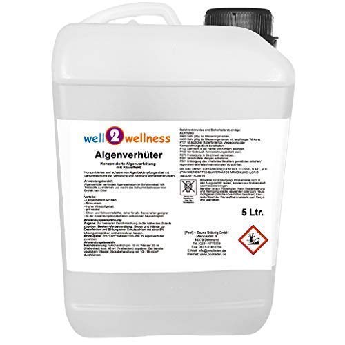 well2wellness Algenverhüter + Algenvernichter 5,0 l | Schaumfrei | Langanhaltende Wirkung | Algenvernichter für alle Becken | Gegen alle Algenarten | Algenschutz (5 Liter) von well2wellness