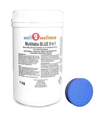 well2wellness Multitabs Blue 5in1 200g 1,0 kg | Chlor Tabletten | Langsamlöslich | 5 Wirkungen in 1 Tablette | Langanhaltende Wirkung | Multifunktionstabletten | Reinigungstabletten well2wellness Multitabs Blue 5in1 200g 1,0 kg | Chlor Tabletten | Langsamlöslich | 5 Wirkungen in 1 Tablette | Langanhaltende Wirkung | Multifunktionstabletten | Reinigungstabletten von well2wellness