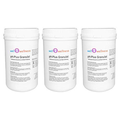 well2wellness pH Plus Granulat pH Heber Granulat für Pool und Spa 3,0 kg (3 x 1,0 kg) von well2wellness