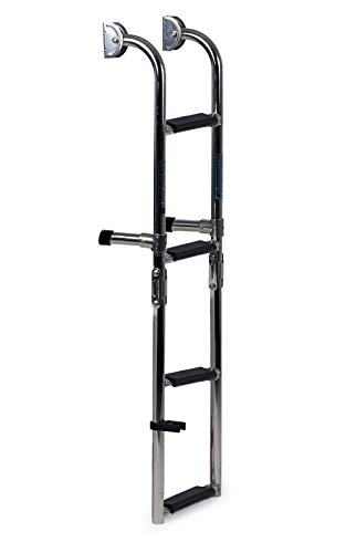 Badeleiter Bootsleiter 4 Stufen klappbar Länge 90 cm Edelstahl von wellenshop