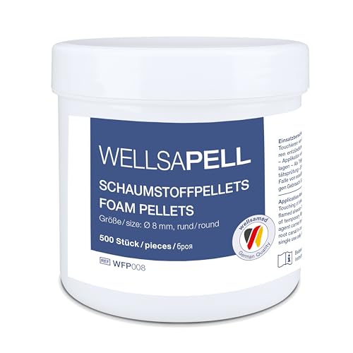 wellsamed wellsapell Schaumstoff-Pellets, Schaumstoffpellets rund, Ø 8 mm, 500 Stück von wellsamed