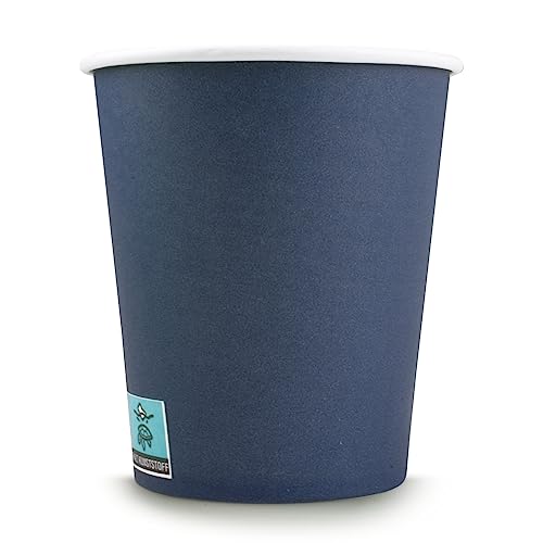 Wellsamed WELLSACUP 100 Stück Pappbecher 180 ml Dunkelblau, geeignet für Heiß- und Kaltgetränke, Coffee to Go, Business, Veranstaltungen, Party von Wellsamed