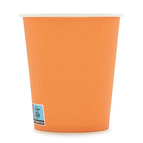 Wellsamed WELLSACUP 1000 Stück Pappbecher 180 ml Terracotta-Orange, geeignet für Heiß- und Kaltgetränke, Coffee to Go, Business, Veranstaltungen, Party von Wellsamed