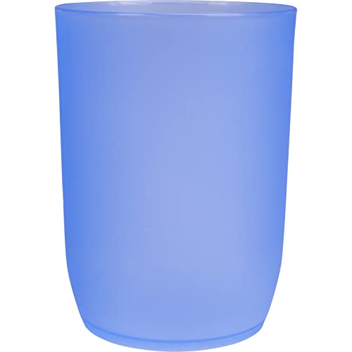 wellsamed Zahnputzbecher Becher Trinkbecher Kunststoff 0,3 L blau transparent von wellsamed