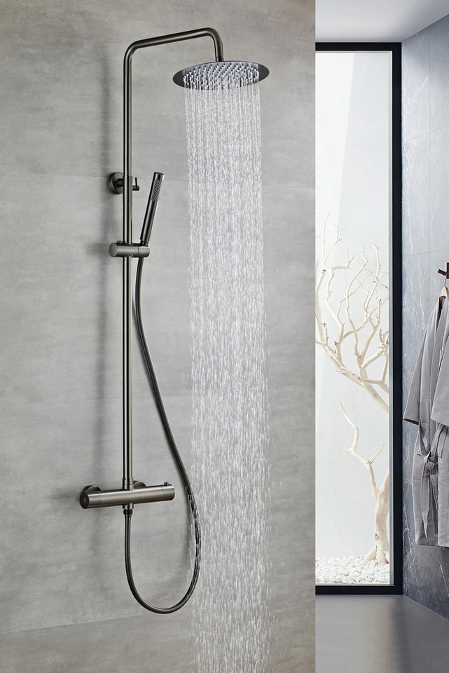 Øresund Duschsystem Sanddorn, Höhe 135 cm, 1 Strahlart(en), Set, Überkopfbrause, Regendusche Wellnessdusche in verschiedenen Farben von Øresund