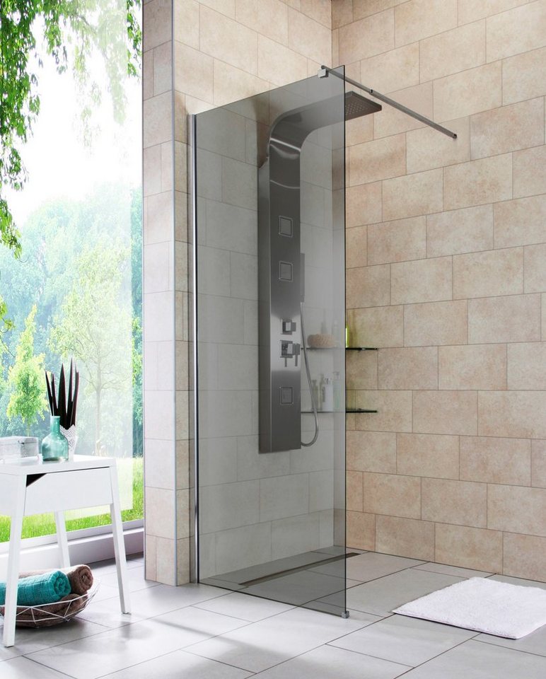 welltime Duschwand Duschabtrennung, Sicherheitsglas, Walk-In, Glaswand mit Wandhalterung welltime Duschwand Duschabtrennung, Sicherheitsglas, Walk-In, Glaswand mit Wandhalterung von welltime