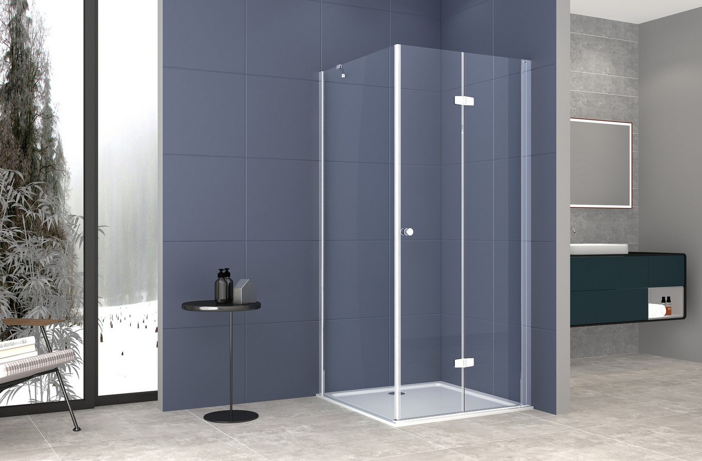 welltime Duschwand Mixwell, Einscheibensicherheitsglas, (1 von 2 Teilen für eine Ecklösung), Baukastensystem von welltime