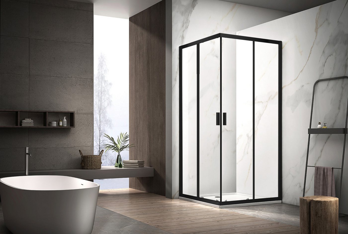 welltime Eckdusche New Summer, BxT: 90x90 cm, Einscheibensicherheitsglas von welltime