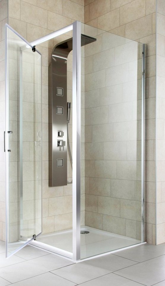 welltime Eckdusche Texas, BxT: 90x90 cm, Sicherheitsglas, Dusche inkl. Metallgriffe, Duschkabine, Duschabtrennung mit Drehtür welltime Eckdusche Texas, BxT: 90x90 cm, Sicherheitsglas, Dusche inkl. Metallgriffe, Duschkabine, Duschabtrennung mit Drehtür von welltime