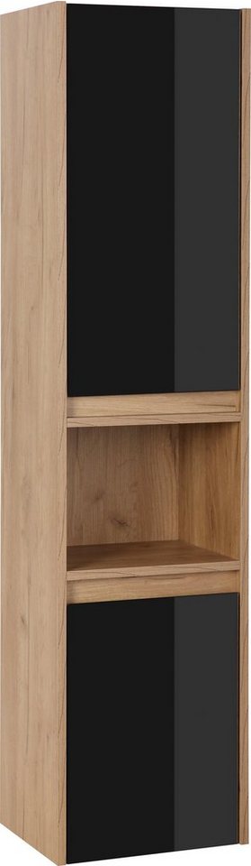 welltime Hochschrank Torun Badezimmerschrank Badschrank Schrank Breite 35 cm mit Glasfronten von welltime