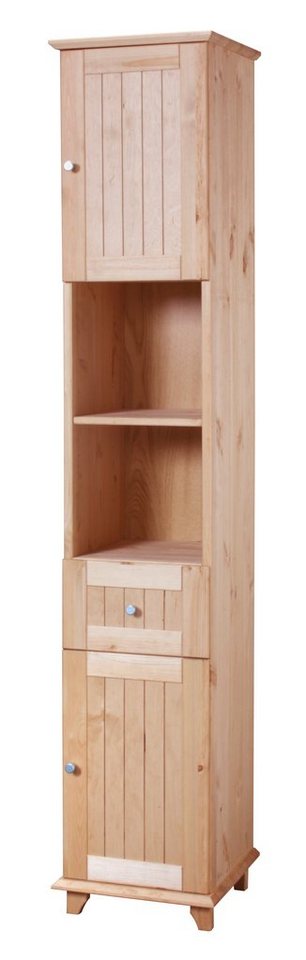 welltime Hochschrank Venezia Landhaus Breite 33 cm, aus hochwertigem Echtholz von welltime