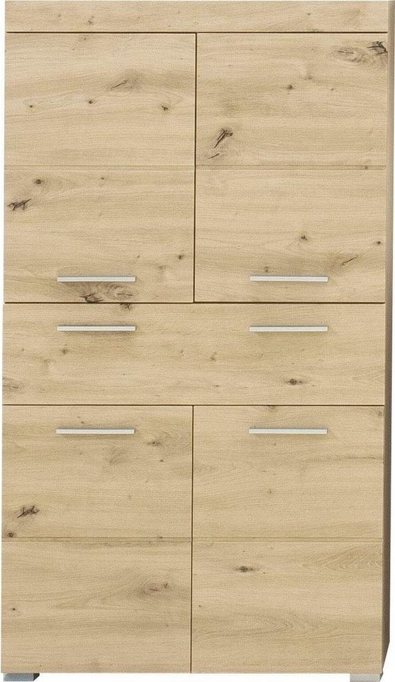 welltime Midischrank Avena Standschrank mit 4 Türen, 1 Schublade - (B/T/H) 73/31/130 cm von welltime