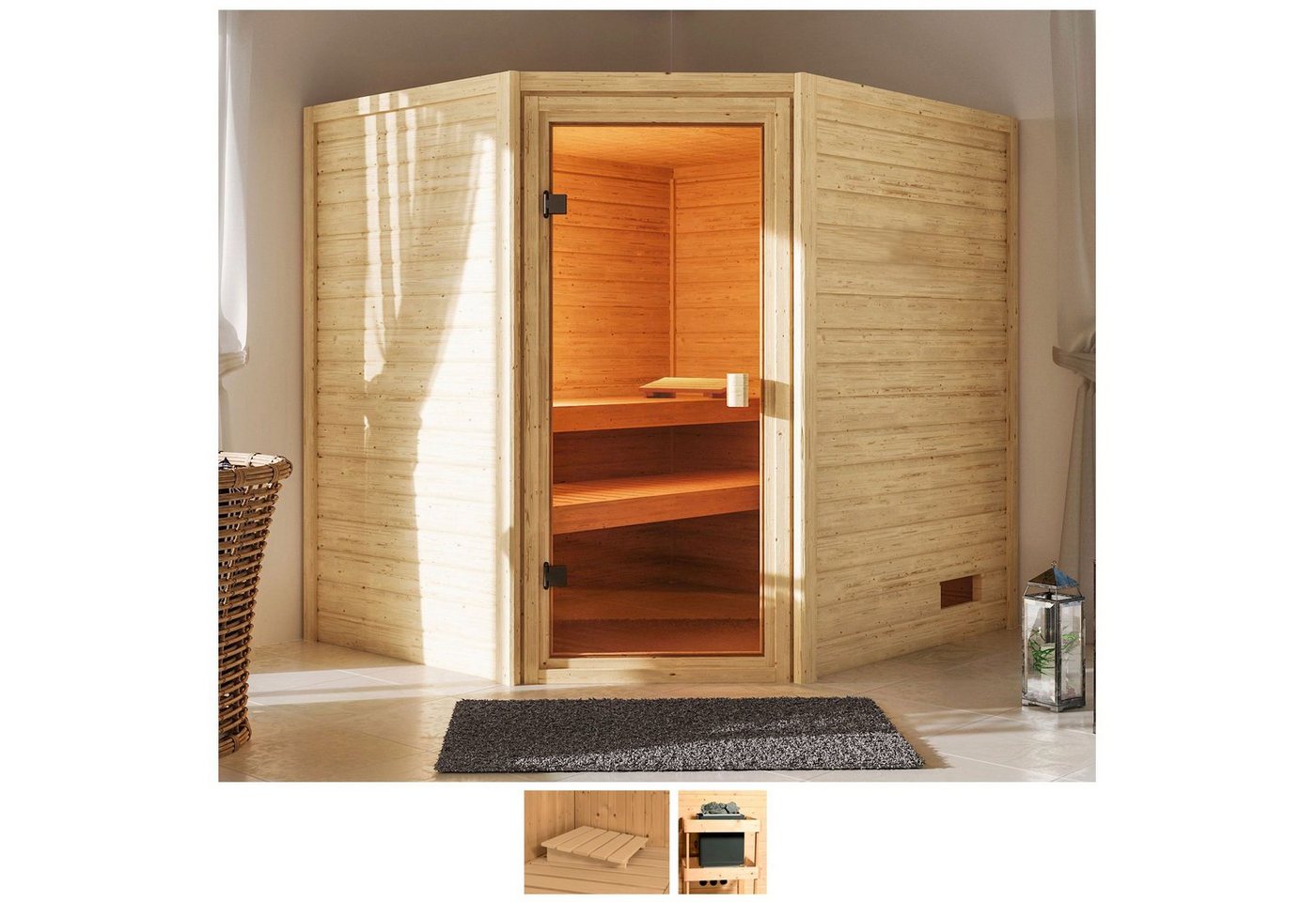 welltime Sauna Trixi, BxTxH: 195 x 169 x 187 cm, 38 mm, ohne Ofen von welltime