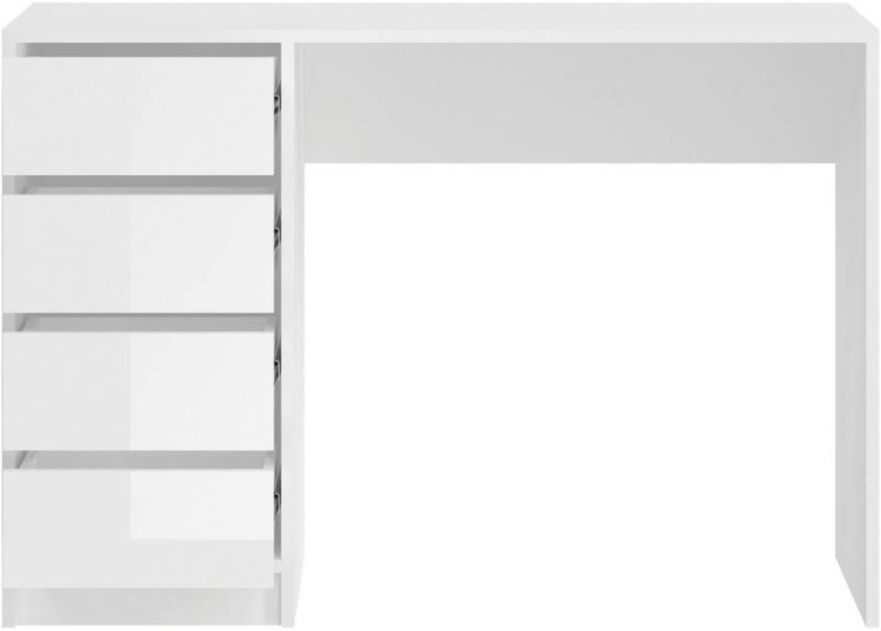 INOSIGN Schreibtisch Pisa, Breite 110 cm, 4 Schubkästen, hochglanz Schubkastenfront, grifflose Optik, individuell einsetzbar, Schminktisch, Homeoffice von INOSIGN