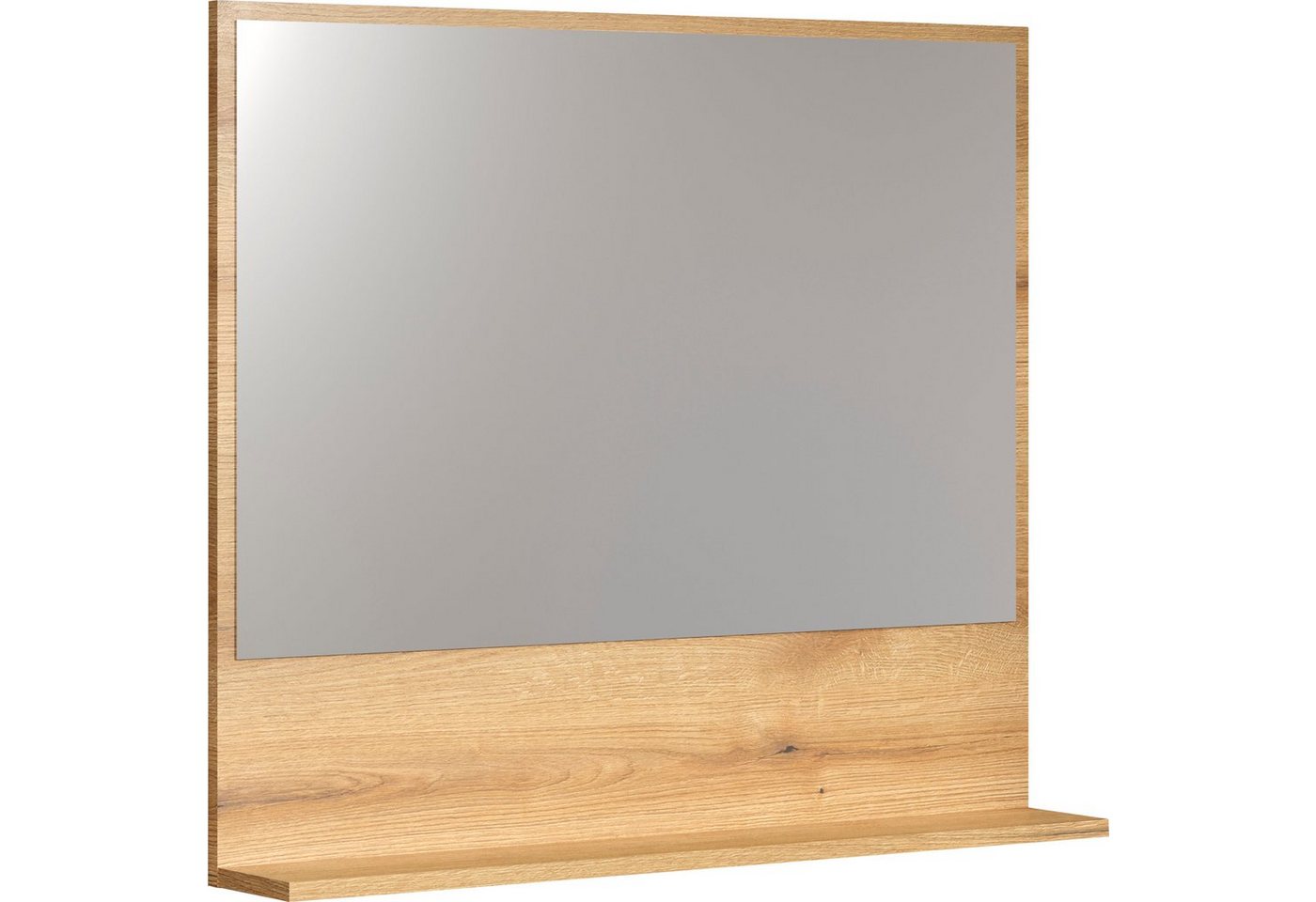 welltime Spiegel Amrum Badezimmerspiegel Badmöbel Wandspiegel, BxHxT 80 x 74 x 14cm eleganter Spiegel in einem zeitlosen Eiche Dekor von welltime