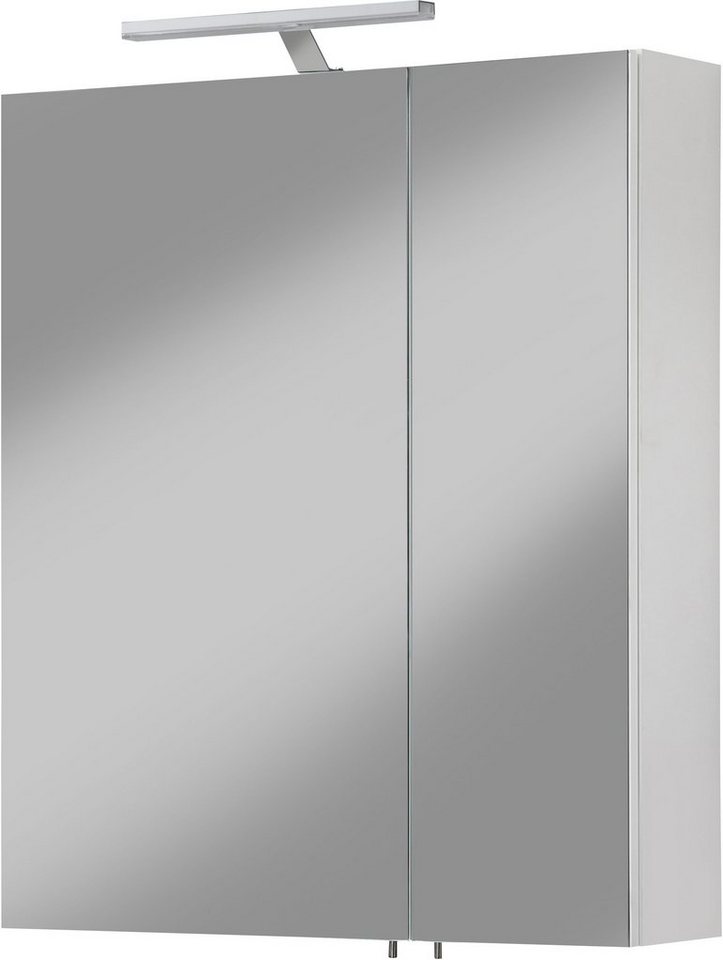welltime Spiegelschrank Torino Breite 60 cm, 2-türig, LED-Beleuchtung, Schalter-/Steckdosenbox von welltime