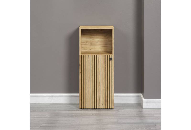 welltime Unterschrank Amrum (1-St) Badschrank mit offenem Fach und Rillenoptik - Maße (B/T/H) 40/31/95 cm von welltime