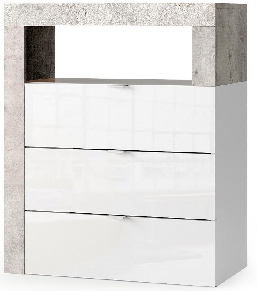 welltime Unterschrank Hamburg Höhe 78 cm, Breite 64 cm, Badkommode mit 3 Schübkästen, Badezimmerschrank, dekorativer Rahmen, offenes Fach, Metallgriffe welltime Unterschrank Hamburg Höhe 78 cm, Breite 64 cm, Badkommode mit 3 Schübkästen, Badezimmerschrank, dekorativer Rahmen, offenes Fach, Metallgriffe von welltime