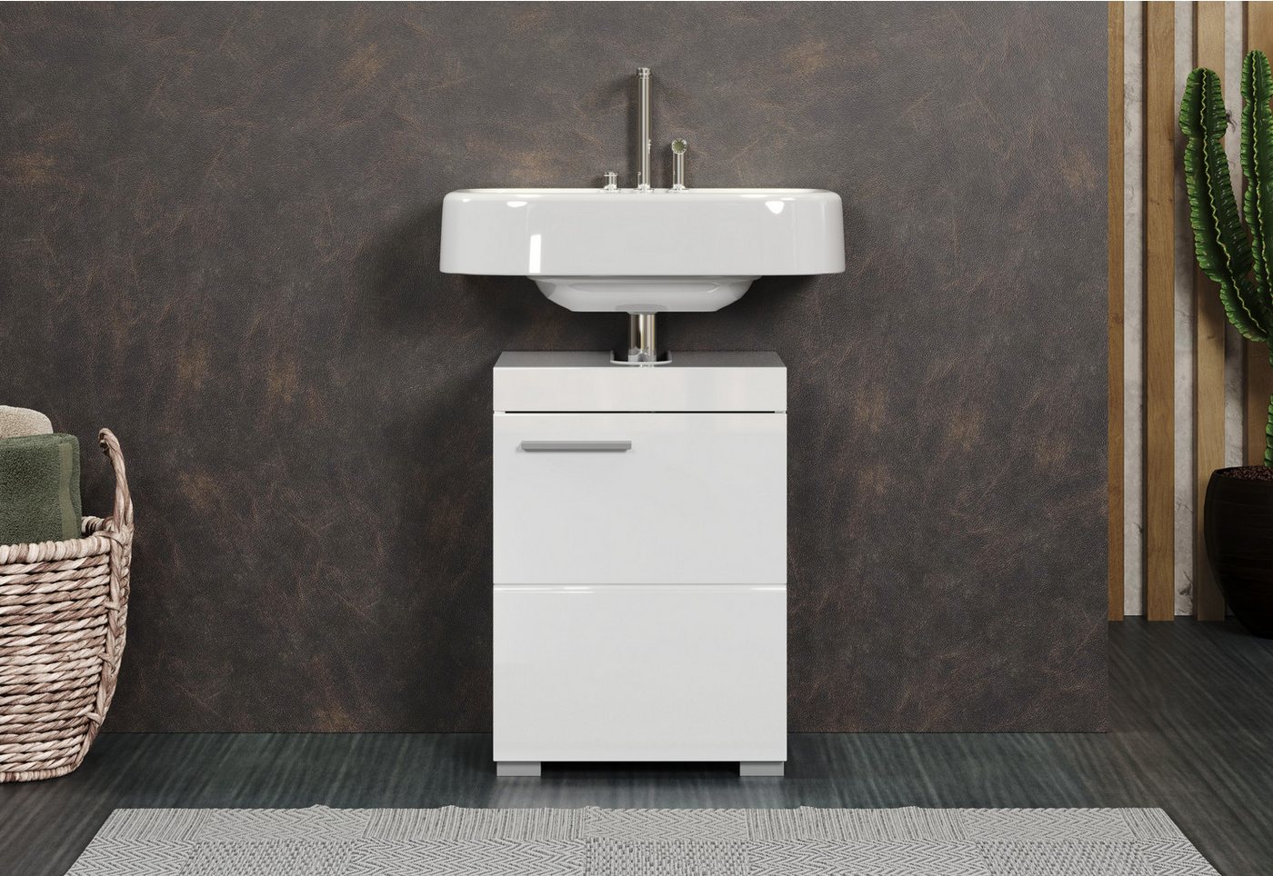 welltime Waschbeckenunterschrank Avena (1-St) Unterschrank mit Tür & Einlegeboden – (B/T/H) 40/34/56 cm von welltime
