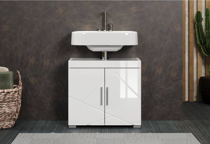 welltime Waschbeckenunterschrank Avena (1-St) Waschbeckenunterschrank mit Türen & Einlegeboden – (B/T/H) 60/34/56 cm von welltime