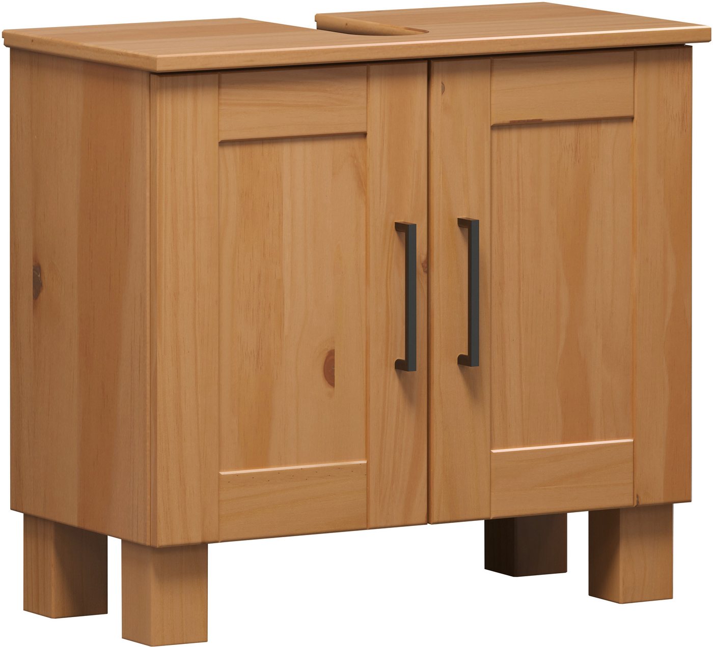 welltime Waschbeckenunterschrank Ulea (1-St) Waschtisch aus Massivholz mit Bügelgriffen - Maße (B/T/H) 60/30/80 cm von welltime